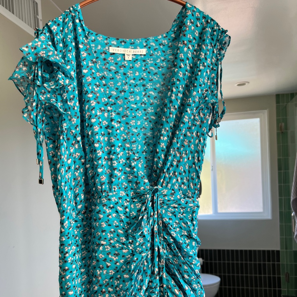 Veronica Beard Blue Floral Maxi Dress